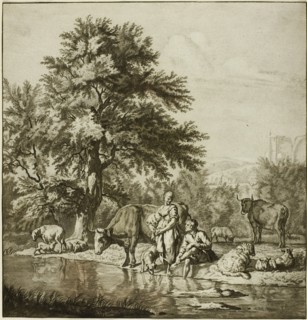 Two Shepherds with Cattle, n.d. Creator: Cornelis Ploos van Amstel.