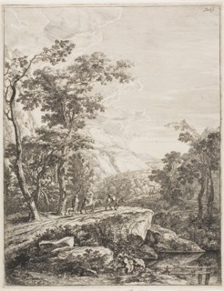 Upright Italian Landscapes: Woman on a Mule, n.d. Creator: Jan Dirksz Both.