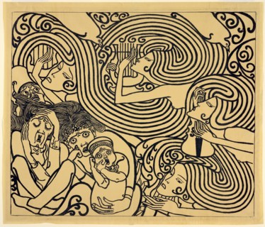 Image Design for a Poster, Wagenaar's Cantata 'The Shipwreck', 1899. Creator: Jan Toorop.