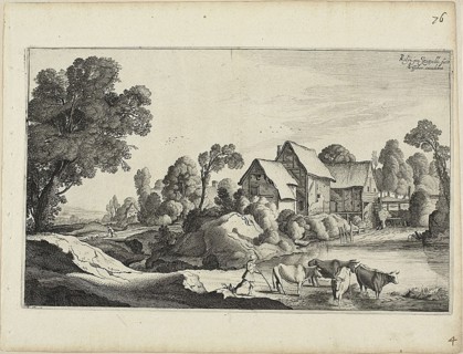 Herd of Cattle at a Ford Near a Watermill, 1646. Creator: Jan van de Velde II.