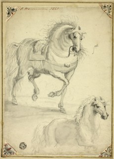 Two Sketches of Trotting Horse, n.d. Creator: Philip Wouverman.