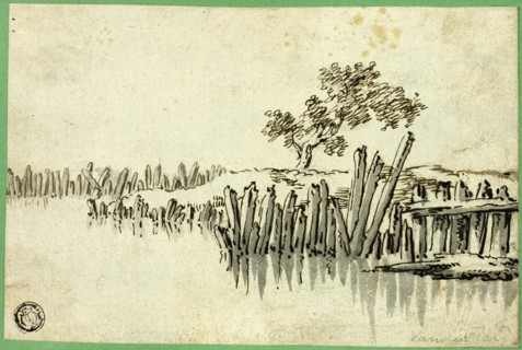 Stream with Pilings, n.d. Creator: Willem van de Velde I.