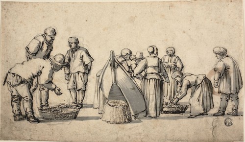 A Dutch Fishmarket, n.d. Creator: Willem van de Velde I.