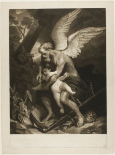 Time Clipping the Wings of Love, c. 1765. Creator: James McArdell.