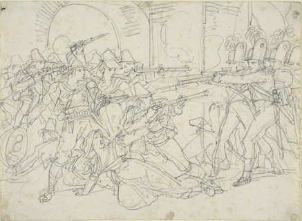 Study for Events of the Life of Massaroni, an Italian Bandit, 1823. Creator: Bartolomeo Pinelli.