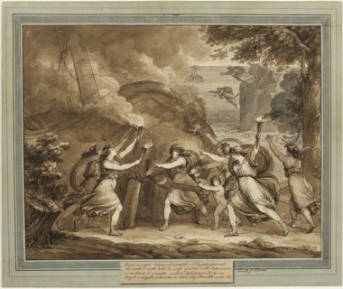 Cupid Advises Calypso to Set  Fire to Mentor’s Ship, from The Adventures of..., 1808. Creator: Bartolomeo Pinelli.