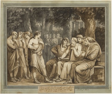 Telemachus Describes How He Was Admitted into the Assembly in Crete, from The..., 1808. Creator: Bartolomeo Pinelli.
