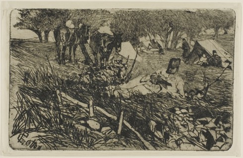 The Letter at Camp, c.1893. Creator: Giovanni Fattori.