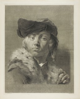 Bust of a Young Man with a Fur-Collared Coat, c.1750. Creator: Giovanni Marco Pitteri.