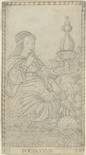 Poetry, plate 27 from Arts and Sciences, c.1465. Creator: Unknown.