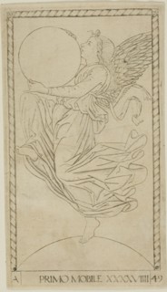 The Angel of the Ninth Sphere, or Primum Mobile, plate 49 from Planets and Spheres, c.1465. Creator: Unknown.