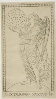 The Angel and the Eighth Sphere, plate 48 from Planets and Spheres, c.1465. Creator: Unknown.