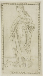 Temperance, plate 34 from Genii and Virtues, c.1465. Creator: Unknown.