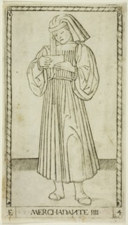The Merchant, plate four from The Ranks and Conditions of Men, c.1465. Creator: Unknown.