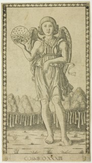 Genius of the World, plate 33 from Genii and Virtues, c.1465. Creator: Unknown.