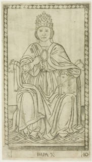 The Pope, plate ten from The Ranks and Conditions of Men, c.1465. Creator: Unknown.