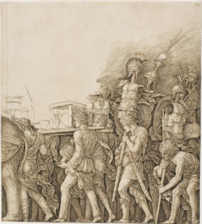 Triumph of Caesar: Soldiers Carrying Trophies, c.1495. Creator: School of Andrea Mantegna.