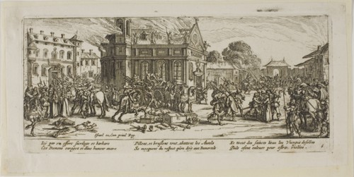 Destruction of a Convent, plate six from The Large Miseries of War, n.d. Creator: Gerard van Schagen.