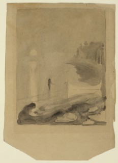 A Boat Tied to a Pier, 1892. Creator: Edvard Munch.