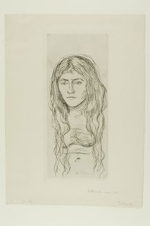 Woman with Long Hair, 1896. Creator: Edvard Munch.