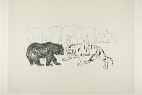 The Tiger and the Bear, 1908/09. Creator: Edvard Munch.