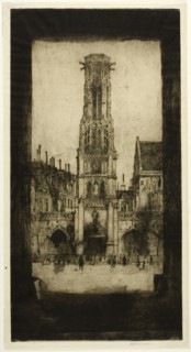 Saint Germain l'Auxerrois, plate two from the Paris Set, 1904. Creator: David Young Cameron.
