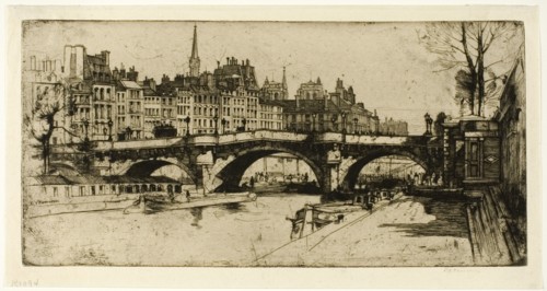 Pont Neuf, plate one from the Paris Set, 1904. Creator: David Young Cameron.
