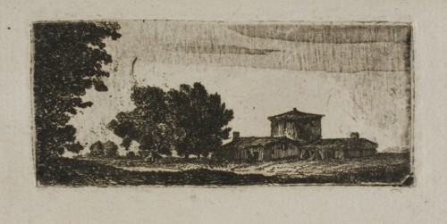 Trees and Buildings with Low Tower, n.d. Creator: John Clerk.