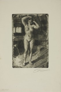 Anna Doing Her Hair, 1906. Creator: Anders Leonard Zorn.