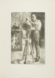 Prince Paul Troubetzkoy I (Whole length), 1908. Creator: Anders Leonard Zorn.