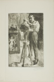 Prince Paul Troubetzkoy I (Whole length), 1908. Creator: Anders Leonard Zorn.