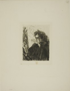 Girl with a Cigarette II, 1891. Creator: Anders Leonard Zorn.
