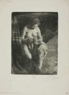 Mending, 1905. Creator: Anders Leonard Zorn.