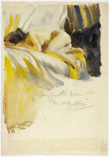 Nude Lying On Bed, 1894. Creator: Anders Leonard Zorn.
