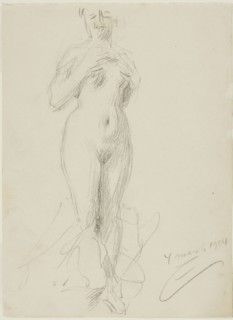 Standing Female Nude, 1904. Creator: Anders Leonard Zorn.