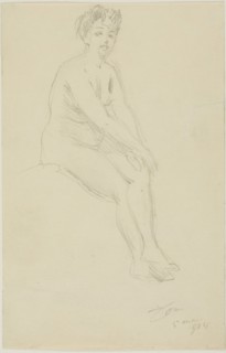 Seated Female Nude, 1904. Creator: Anders Leonard Zorn.