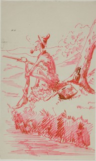 Man Fishing on Bank of River, n.d. Creator: Anders Leonard Zorn.