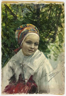 Portrait of a Girl, 1883. Creator: Anders Leonard Zorn.