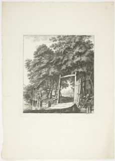 Fishing from a Window, plate three from Paysages Dédiés à M. Warelet, 1764. Creator: Salomon Gessner.