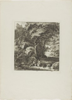 Couple Seated in a Glade, 1764. Creator: Salomon Gessner.