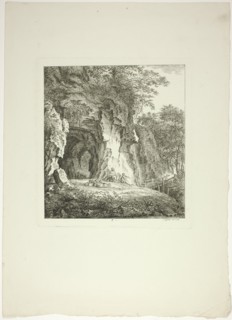 Shepherds and Sheep Resting Under a Bridge, plate seven from Paysages Dédiés..., 1764. Creator: Salomon Gessner.