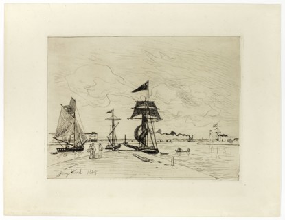 Pier at the Port of Honfleur, 1865. Creator: Johan Barthold Jongkind.