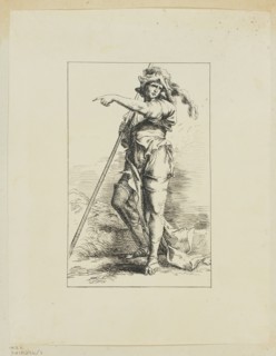 Figure with Staff Pointing, n.d. Creator: Unknown.