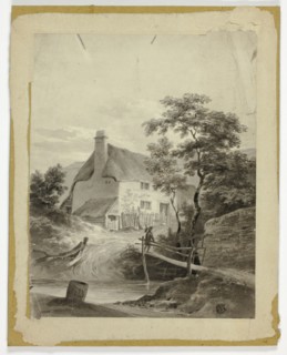 Boy on Bridge Outside a Cottage, n.d. Creator: Unknown.