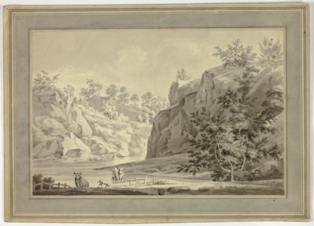 River Landscape with Cows and Dog in Foreground, n.d. Creator: Unknown.