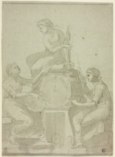 Three Fates (Design for Clock), 18th century. Creator: Unknown.