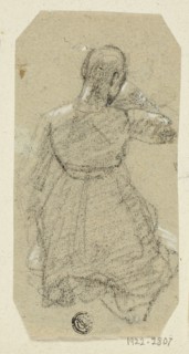 Female Figure Kneeling, Seen from Behind, n.d. Creator: Unknown.