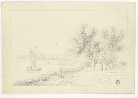 A Harbor with a Sailboat, n.d. Creator: Unknown.