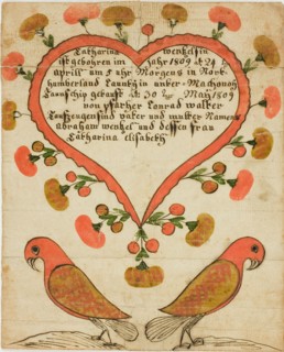 Baptismal Certificate of Catharina Wentzelsin, April 24, 1809. Creator: Unknown.