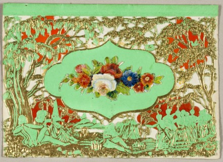 Untitled Valentine (Flowers on Green Background), 1860/69. Creator: Unknown.